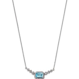 Bloomingdale's Blue Topaz & Diamond Pendant Necklace in 14K White Gold, 18- 4720362