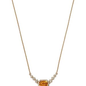 Bloomingdale's Citrine & Diamond Pendant Necklace in 14K Yellow Gold, 18- 4720353