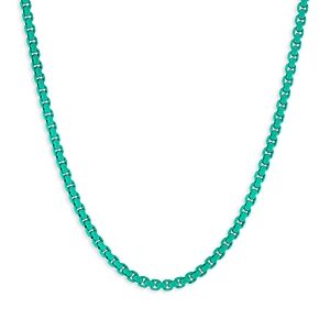 David Yurman Dy Bel Aire Box Chain Necklace in Turquoise Colored Acrylic with 14K Yellow Gold Accent, 18- 4726329
