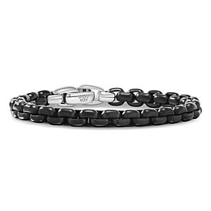 David Yurman Men's Black Pvd Stainless Steel & Sterling Silver Box Chain Bracelet- 4558484