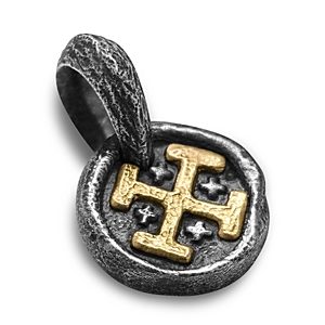 David Yurman Men's 18K Yellow Gold & Sterling Silver Shipwreck Coin Amulet Pendant- 4726389