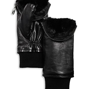 Echo Faux Fur Zip Top Mittens- 4813633