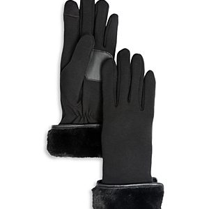 Echo Fold Down Faux Fur Cuff Tech Gloves- 4813637