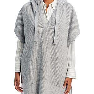 Echo Waffle Knit Hooded Poncho- 4813599