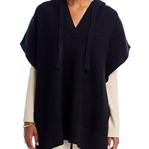 Echo Waffle Knit Hooded Poncho- 4813599