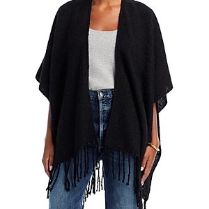 Echo Fringed Boucle Ruana- 4813598
