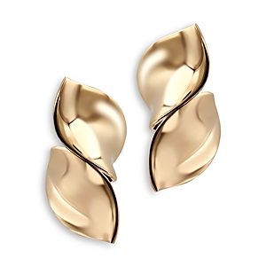 Pasquale Bruni 18K Rose Fold Feel Leaf Earrings- 4723501