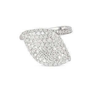 Pasquale Bruni 18K White Gold Aleluia Diamond Pave Leaf Statement Ring- 4723513