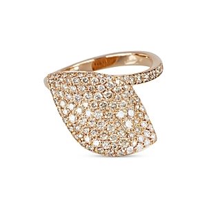 Pasquale Bruni 18K Rose Gold Aleluia Diamond Pave Leaf Statement Ring- 4723514