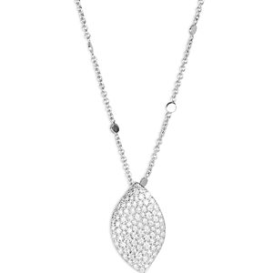 Pasquale Bruni 18K White Gold Aleluia Diamond Pave Leaf Pendant Necklace, 17.3- 4723515