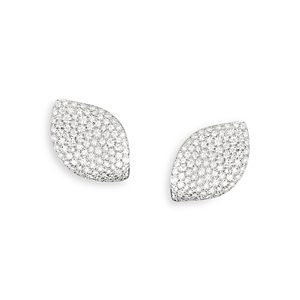 Pasquale Bruni 18K White Gold Aleluia Diamond Pave Leaf Statement Earrings- 4723516