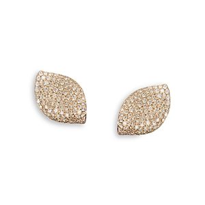 Pasquale Bruni 18K Rose Gold Aleluia Champagne Diamond Pave Leaf Statement Earrings- 4723517