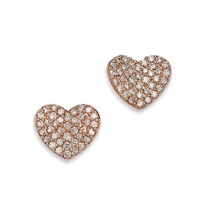 Bloomingdale's Diamond Pave Heart Stud Earrings in 14K Rose Gold, 0.45 ct. t.w.- 4754045