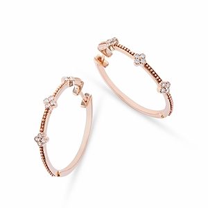 Bloomingdale's Diamond Flower Hoop Earrings in 14K Rose Gold, 0.18 ct. t.w.- 4796953