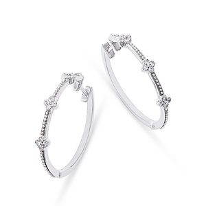 Bloomingdale's Diamond Hoop Earrings in 14K White Gold, 0.18 ct. t.w.- 4796954