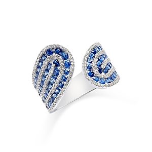 Bloomingdale's Sapphire & Diamond Statement Cuff Ring in 14K White Gold- 4796963