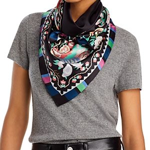 Echo Vortex Carpet Silk Square Scarf- 4823273