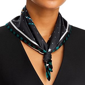Echo The Signs Silk Square Scarf- 4823339