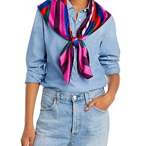 Echo Super Stripe Silk Square Scarf- 4823271