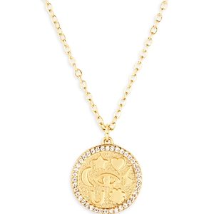 Aqua Coin Pendant Necklace in 14K Gold Plated, 18 - 100% Exclusive- 4761980