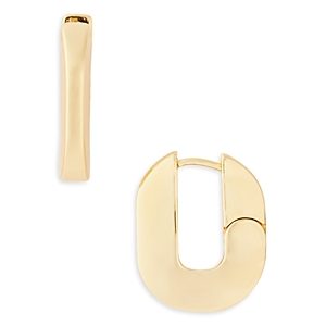 Aqua Sculpted Oval Huggie Hoop Earrings in 14K Gold Plated - 100% Exclusive- 4761969