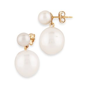 Bloomingdale's Cultured Freshwater Pearl Drop Earrings in 14K Yellow Gold- 4804095