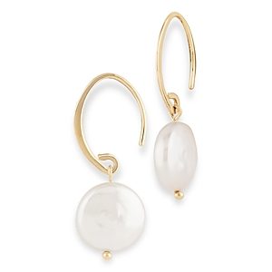 Bloomingdale's Cultured Freshwater Coin Pearl Drop Earrings in 14K Yellow Gold- 4804097