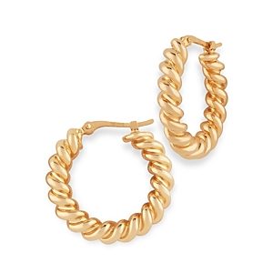 Bloomingdale's Small Spiral Twist Hoop Earrings in 14K Yellow Gold- 4817826