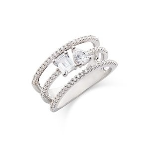 Bloomingdale's Diamond Three Row Toi Et Moi Ring in 14K White Gold, 1.0 ct. t.w.- 100% Exclusive- 4815875