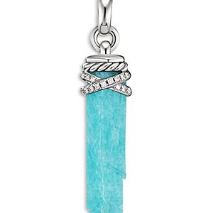 David Yurman Sterling Silver Wrapped Amazonite Crystal & Pave Diamond Amulet- 4360765