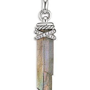 David Yurman Sterling Silver Wrapped Labradorite Crystal & Pave Diamond Amulet- 4360766