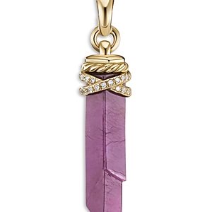 David Yurman Amulets 18K Yellow Gold Wrapped Ruby Amulet with Pave Diamonds- 4360713