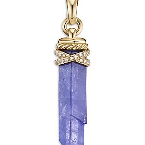 David Yurman Amulets 18K Yellow Gold Wrapped Tanzanite Amulet with Pave Diamonds- 4360714