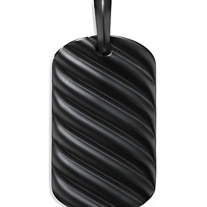 David Yurman Sculpted Cable Tag in Black Titanium- 4558500
