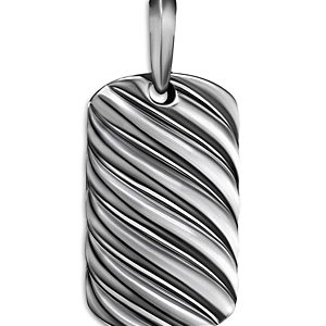 David Yurman Sculpted Cable Tag in Sterling Silver- 4558499