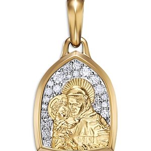 David Yurman 18K Yellow Gold St. Anthony Amulet with Pave Diamonds- 4558423
