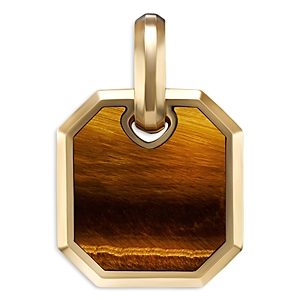 David Yurman 18K Yellow Gold Amulets Tiger's Eye Roman Pendant- 4558420