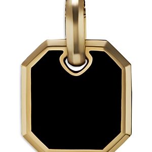 David Yurman 18K Yellow Gold Amulets Onyx Roman Pendant- 4558418