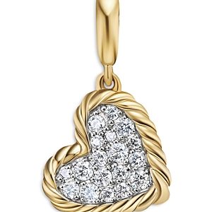 David Yurman 18K Yellow Gold Dy Elements Pave Diamond Heart Pendant- 4555990