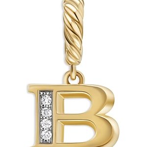 David Yurman 18K Gold Amulets Diamond Pave Initial Pendant- 4555957