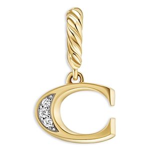 David Yurman 18K Gold Amulets Diamond Pave Initial Pendant- 4555957