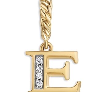 David Yurman 18K Gold Amulets Diamond Pave Initial Pendant- 4555957