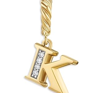 David Yurman 18K Gold Amulets Diamond Pave Initial Pendant- 4555957