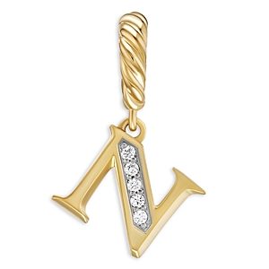 David Yurman 18K Gold Amulets Diamond Pave Initial Pendant- 4555957