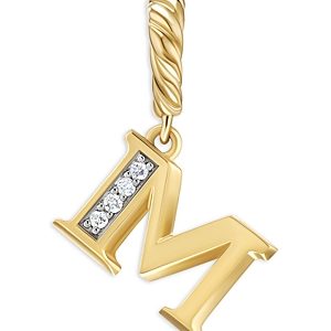 David Yurman 18K Gold Amulets Diamond Pave Initial Pendant- 4555957