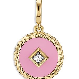 David Yurman Cable Collectibles Blush Enamel Charm with Diamond- 4203203