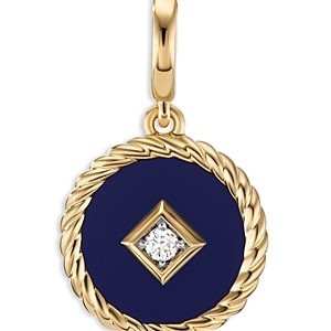 David Yurman Cable Collectibles Navy Enamel Charm with Diamond- 4203206