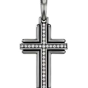 David Yurman Deco Cross Pendant with Pave Diamonds- 4360836