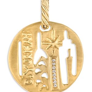David Yurman 18K Yellow Gold Dy Elements Diamond City Pendant- 4200266