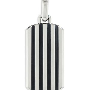 David Yurman Sterling Silver Beveled Dog Tag Pendant- 3855795